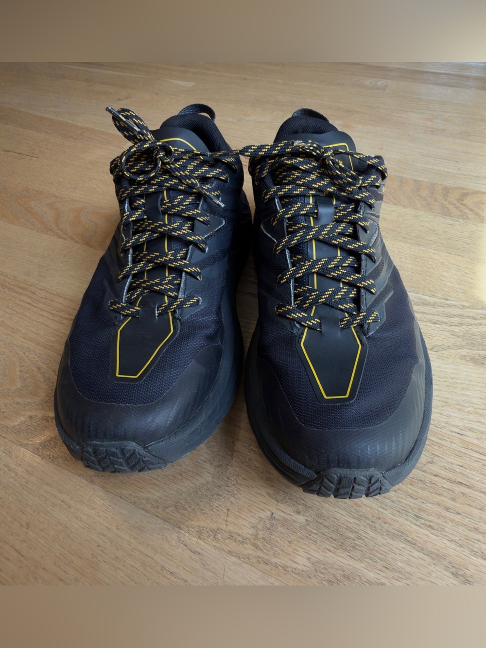 Hoka One One Black and Yellow Trail Running Shoes